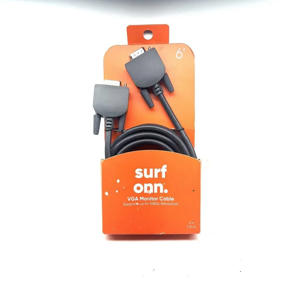 Onn VGA To VGA Cable, 6ft Connects PC To Monitor With 15-Pin VGA Port. Brand new